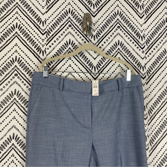 NWOT Women Talbots Blue Chambray Mid Rise Straight Leg Hampshire Ankle Pants 14 - Picture 9 of 10